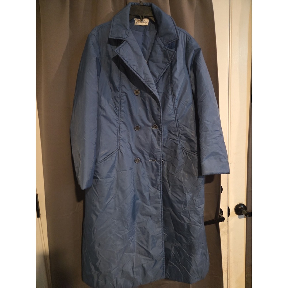 Bromleigh Puffy Coat Jacket Blue Full Length Petticoat Trench Large Belted